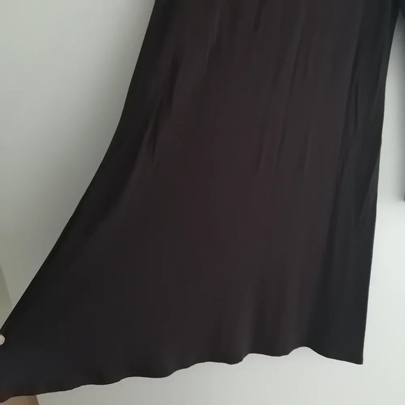 Eileen Fisher Long Sleeve Chocolate Brown Stretch Jersey Knee Length Dress XS - Picture 5 of 13